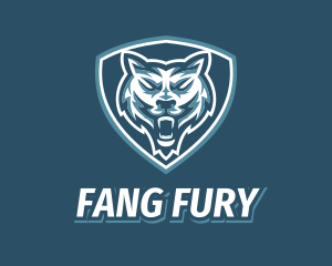 Fangs - Wild Wolf Shield Gaming logo design