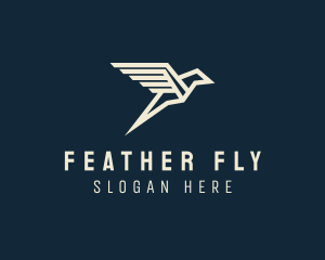 Geometric Flying Bird logo design