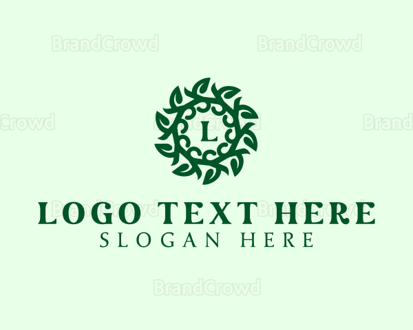 Organic Leaves Plant Logo