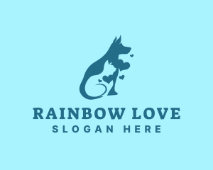 Dog Cat Animal Love logo design