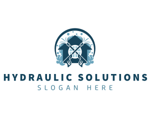 Hydraulic - Pressure Wash Cleaning Maintenance logo design