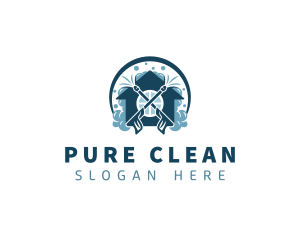 Pressure Wash Cleaning Maintenance logo design