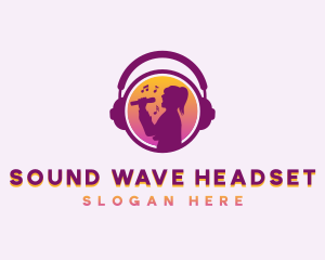 Headset - Female Singer Headset logo design