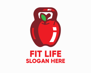 Fitness - Apple Kettlebell Fitness Diet logo design