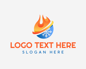 Gas Station - Fire Ice Snow Cooling logo design