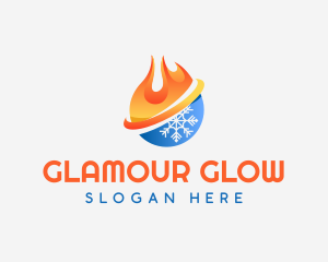 Thermos - Fire Ice Snow Cooling logo design
