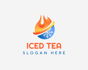 Fire Ice Snow Cooling logo design