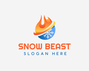 Fire Ice Snow Cooling logo design