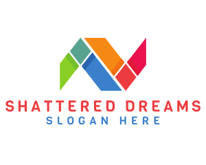 Shattered - Digital Advertising Letter N logo design
