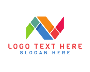 Shattered - Digital Advertising Letter N logo design