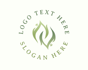 Letter N - Organic Natural Leaf logo design