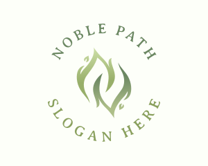 Organic Natural Leaf logo design