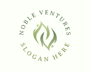 Organic Natural Leaf logo design