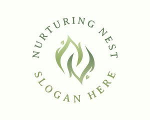 Organic Natural Leaf logo design