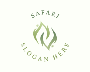 Vegan - Organic Natural Leaf logo design