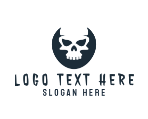 Enemy - Scary Skull Head logo design