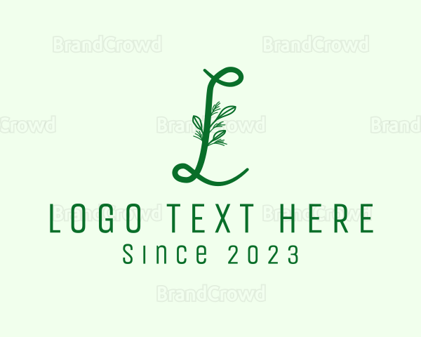 Natural Elegant Leaf Letter L Logo