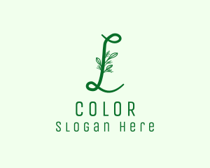 Natural Elegant Leaf Letter L Logo