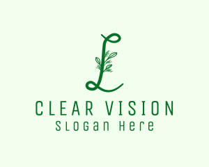 Natural Elegant Leaf Letter L Logo