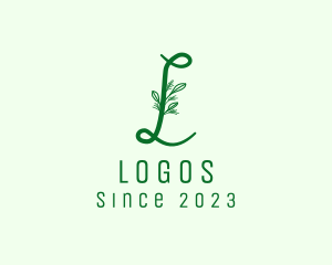 Natural Elegant Leaf Letter L logo design