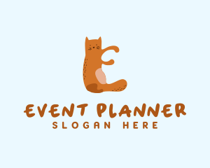 Playful Cat Letter E Logo