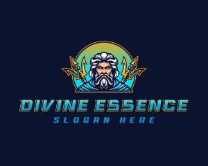 Poseidon Trident Gaming logo design