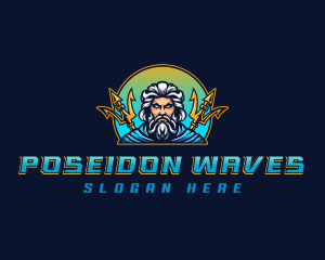 Poseidon Trident Gaming logo design