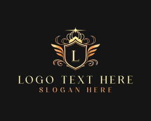 Premium - Crown Wing Shield logo design