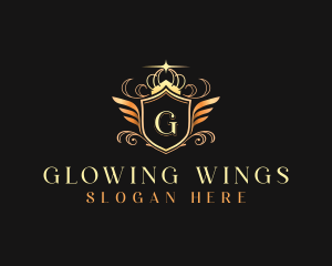 Crown Wing Shield logo design