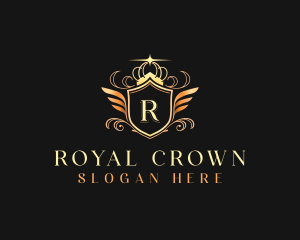 Crown Wing Shield logo design