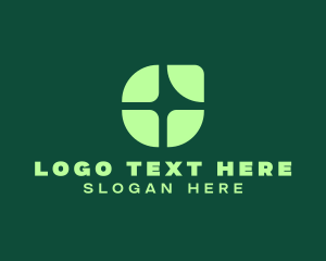 Geometric - Green Window Petals logo design