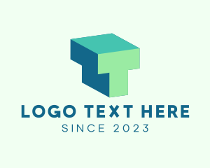 Geometric - Generic 3D Letter T logo design