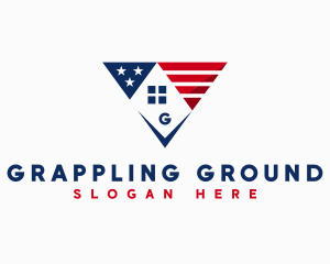 Roofing USA Contractor logo design