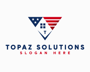 Roofing USA Contractor logo design