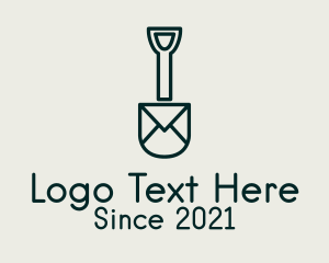 Dig - Shovel Mail Envelope logo design