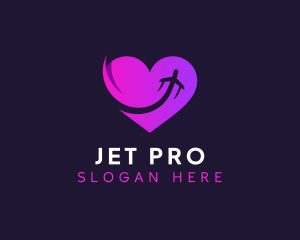Jet - Jet Airplane Heart logo design