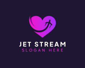 Jet - Jet Airplane Heart logo design