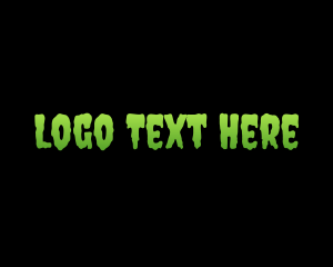 Green Monster - Scary Slime Text logo design