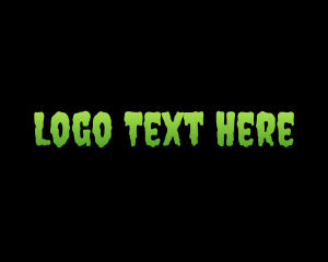 Evil - Scary Slime Text logo design