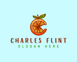 Orange Fruit Letter C logo design