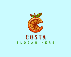 Orange Fruit Letter C logo design