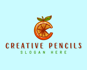 Orange Fruit Letter C logo design