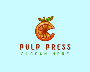 Pulp - Orange Fruit Letter C logo design