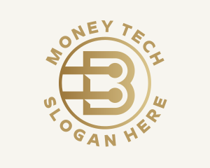 Fintech - Fintech Cryptocurrency Letter B logo design