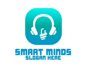 Playlist - Tech Headphone App logo design