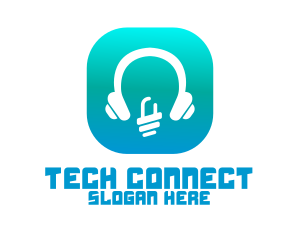 Bluetooth - Tech Headphone App logo design