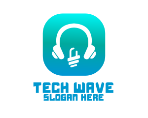 High Tech - Tech Headphone App logo design