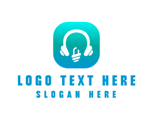 App Icon - Tech Headphone App logo design