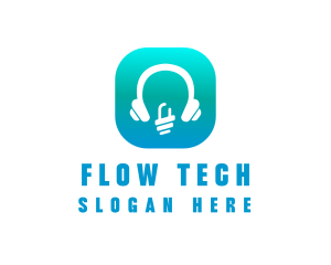 Tech Headphone App logo design