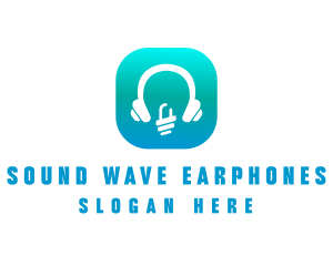 Earphones - Tech Headphone App logo design